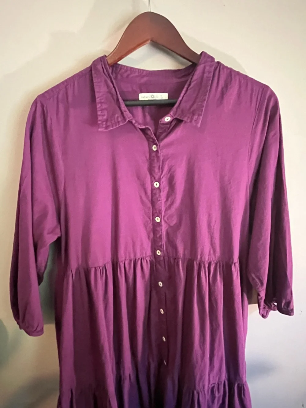 Natural Life Purple Tiered Maxi Dress -  L - Picture 3 of 7